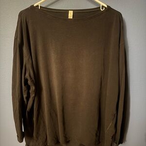 Lululemon Relaxed-Fit Boatneck Long-Sleeve Shirt - Black - Size 14